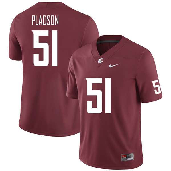 Men #51 Hank Pladson Washington State Cougars College Football Jerseys Sale-Crimson